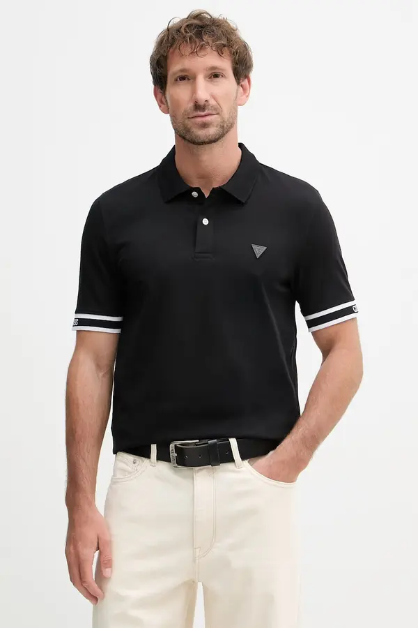Guess Guess polo majica moška bombažna z elastanom LYLE