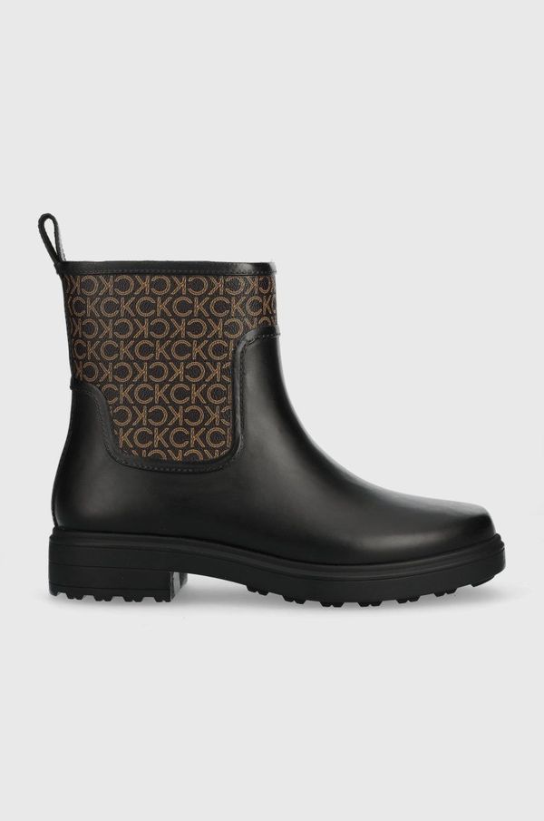 Calvin Klein Gumijasti škornji Calvin Klein Rain Boot ženski, črna barva