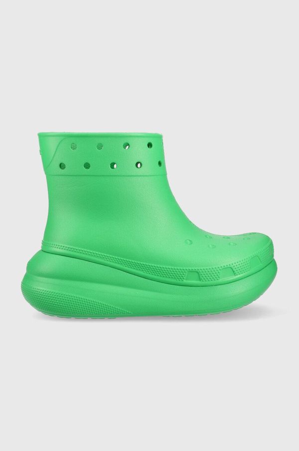 Crocs Gumijasti škornji Crocs Classic Crush Rain Boot ženski, zelena barva, 207946