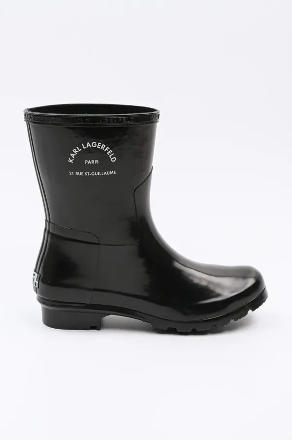 Karl Lagerfeld Gumijasti škornji Karl Lagerfeld KALOSH ženski, črna barva, KL47075S