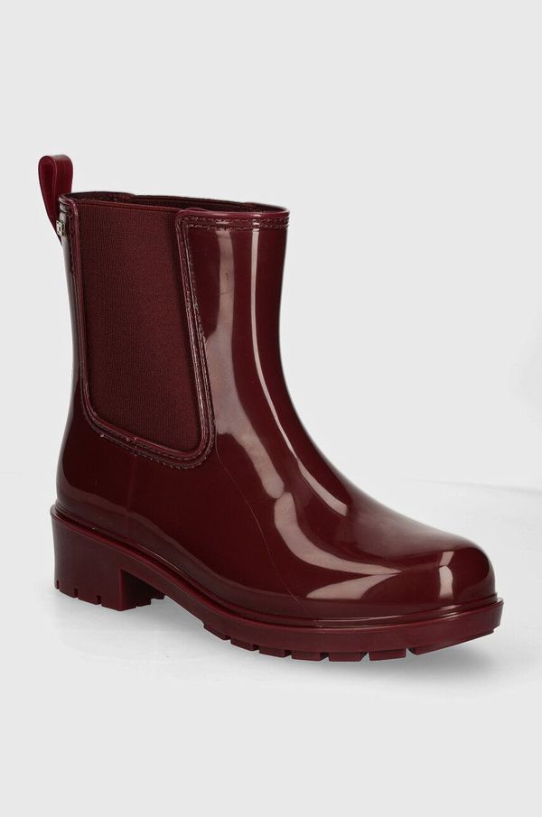 Tommy Hilfiger Gumijasti škornji Tommy Hilfiger FLAG RAINBOOT ženski, bordo barva, FW0FW08213