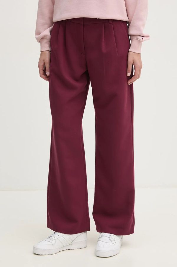 Abercrombie & Fitch Hlače Abercrombie & Fitch ženske, bordo barva, KI156-4475