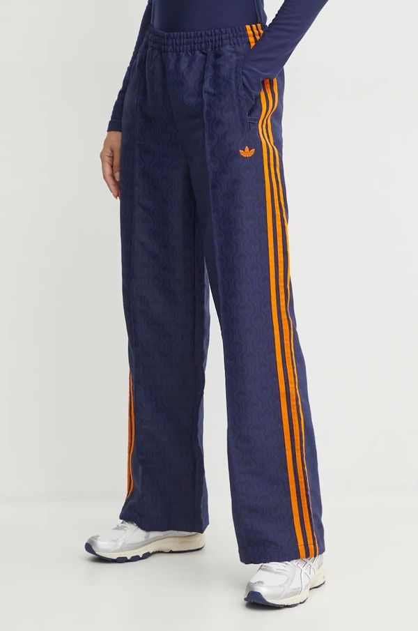 adidas Originals Hlače adidas Originals Oversized Monogram Track Pant ženske, mornarsko modra barva, JN8306