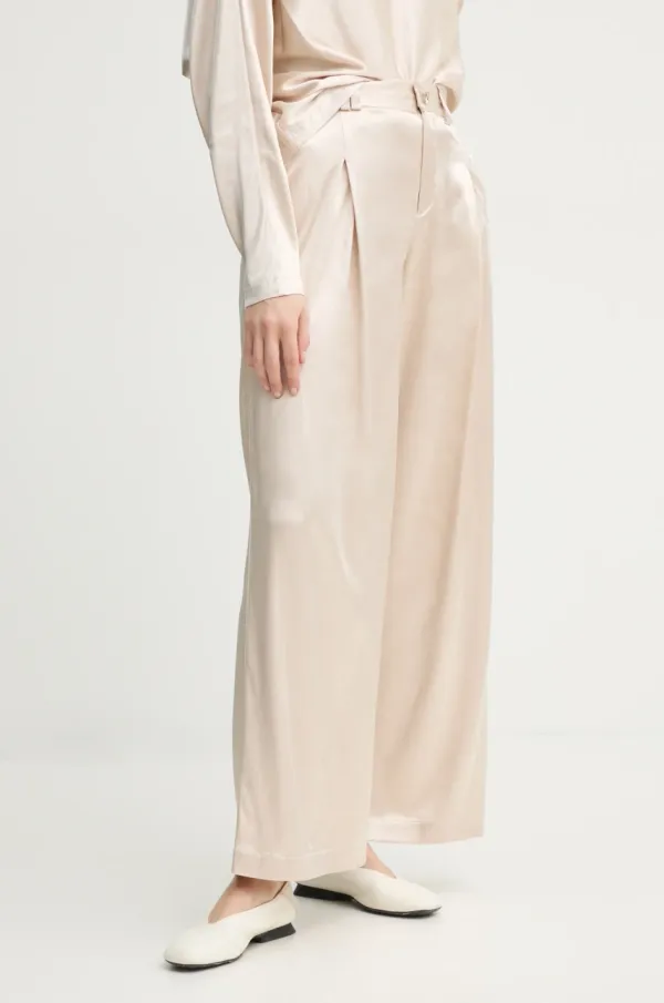 Aeron Hlače AERON WELLEN ženske, bež barva, PA249558