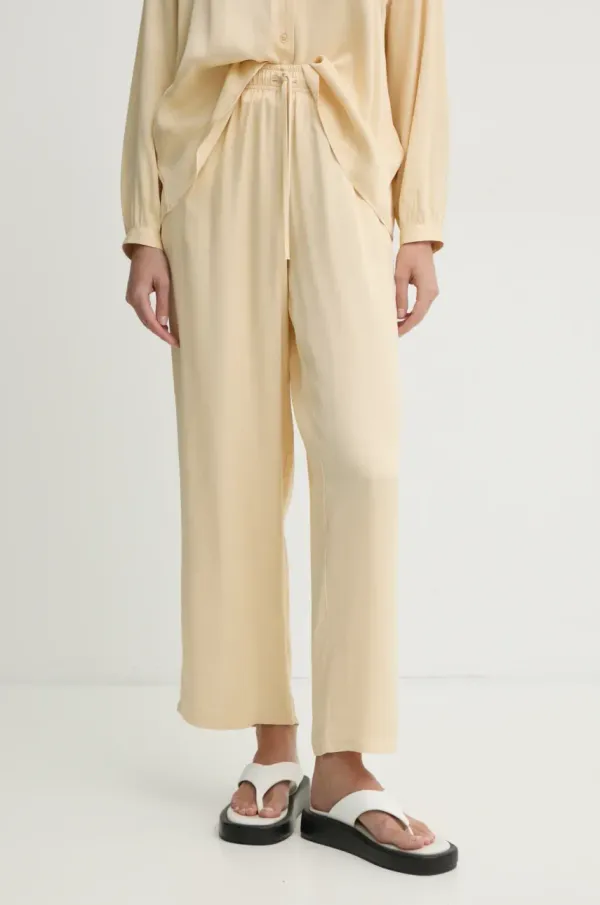 American Vintage Hlače American Vintage ženske, bež barva, UNY10BE25