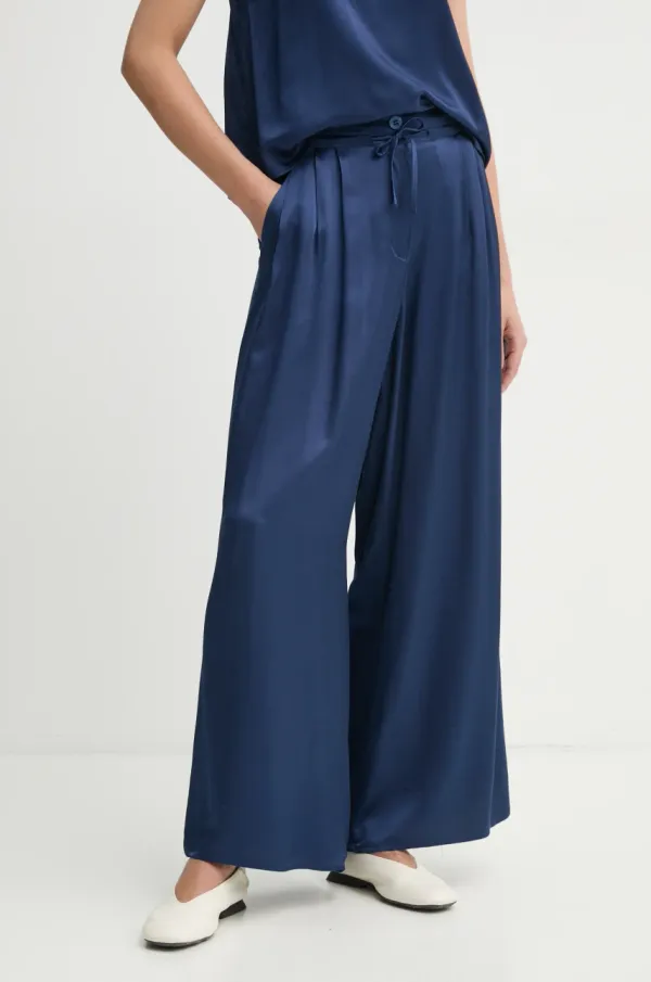 American Vintage Hlače American Vintage ženske, mornarsko modra barva, VOO10AE25