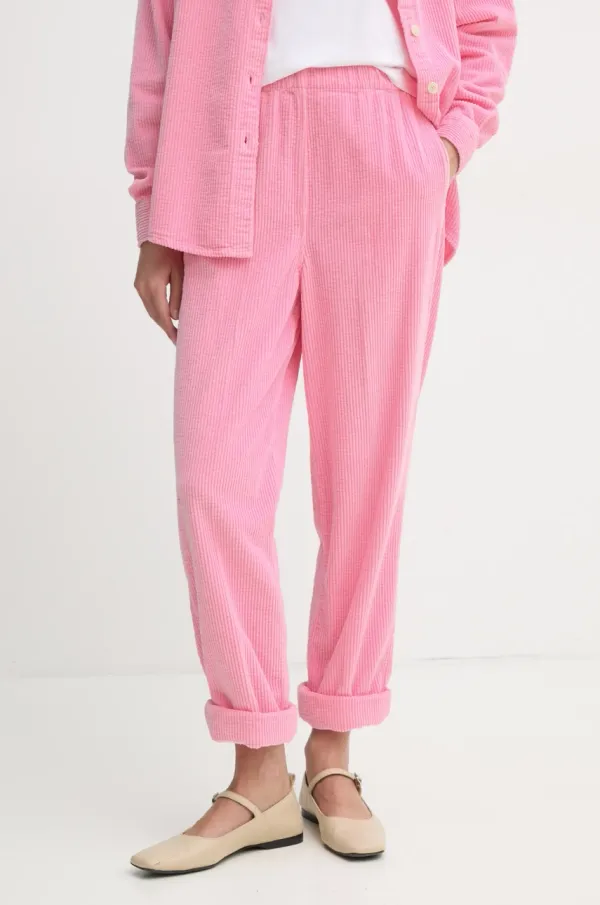 American Vintage Hlače American Vintage ženske, roza barva, PADO137E25