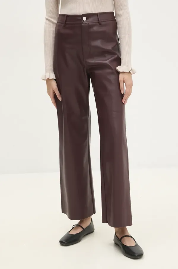 Answear Lab Hlače Answear Lab ženski, bordo barva