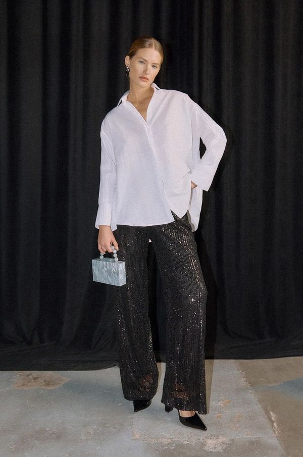 Answear Lab Hlače Answear Lab ženski, črna barva