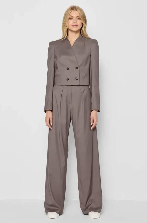 BIZUU Hlače Bizuu AROW ženske, bež barva, AROW.BEZOWY