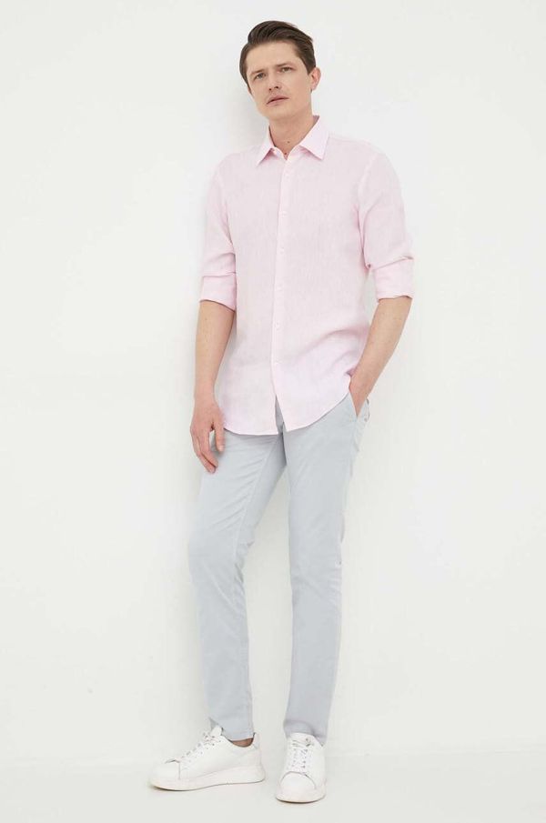 Boss Orange Hlače BOSS BOSS CASUAL moške, siva barva