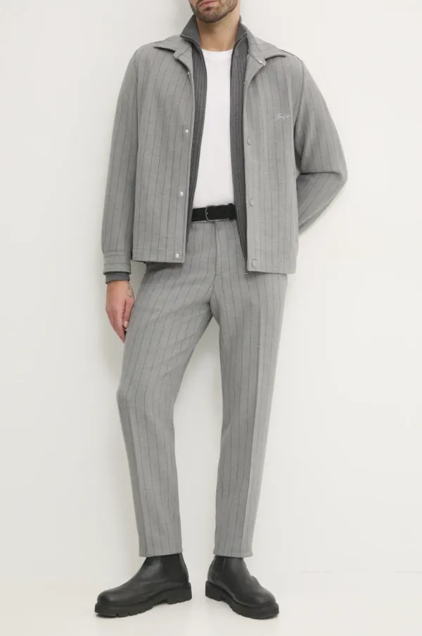 BOSS Hlače BOSS moške, siva barva, 50534997