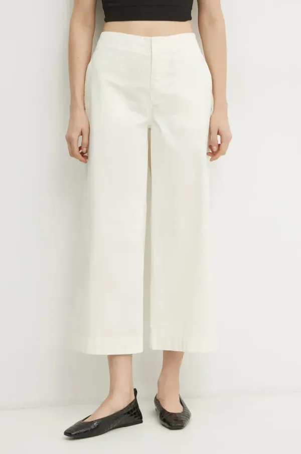 BOSS Orange Hlače BOSS Orange ženske, bež barva, 50531767