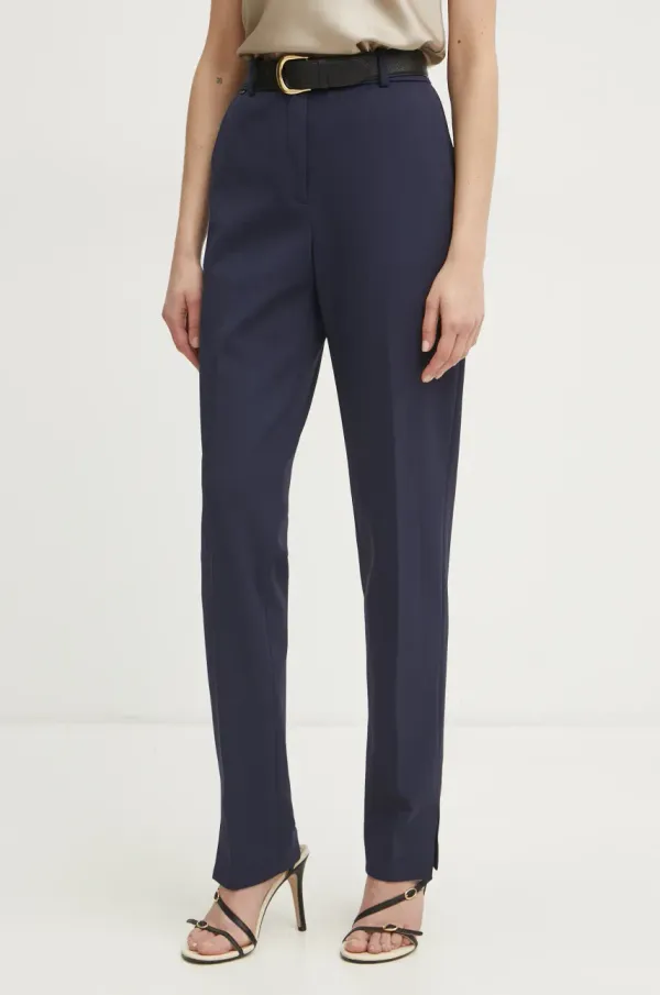 BOSS Hlače BOSS ženske, mornarsko modra barva, 50534616