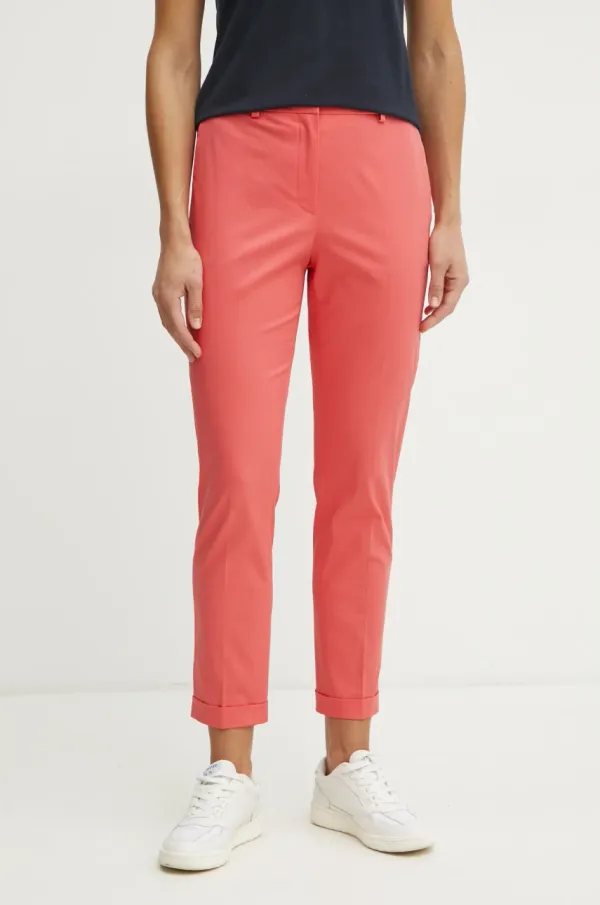 BOSS Hlače BOSS ženski, roza barva