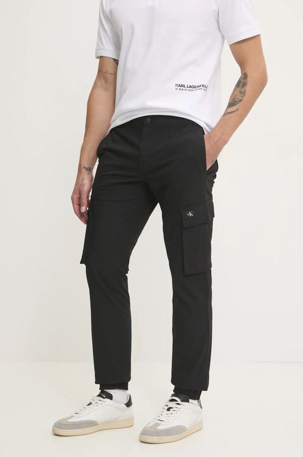 Calvin Klein Jeans Hlače Calvin Klein Jeans moške, črna barva, J30J327614