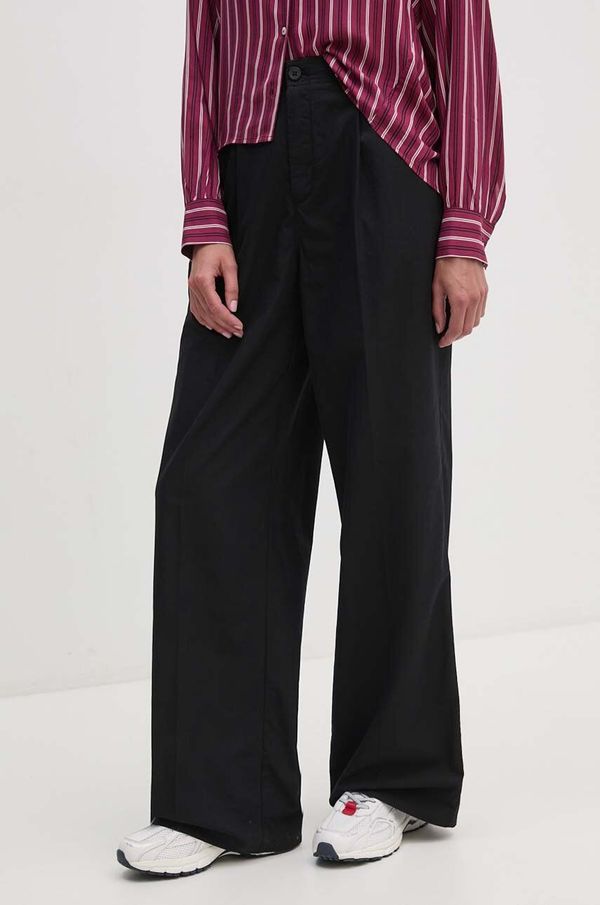Calvin Klein Jeans Hlače Calvin Klein Jeans ženske, črna barva, J20J223585
