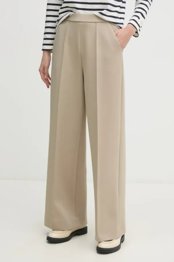 Calvin Klein Hlače Calvin Klein ženske, bež barva, K20K208179