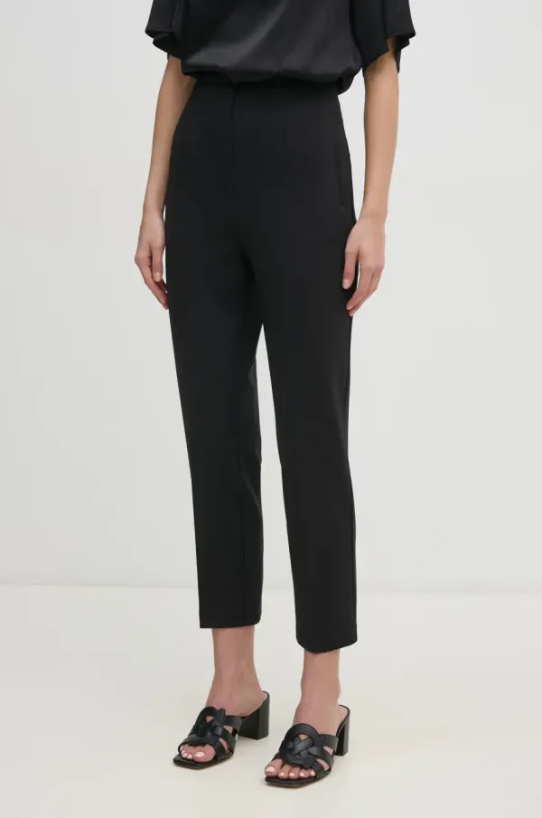 Calvin Klein Hlače Calvin Klein ženske, črna barva, LV044B690G