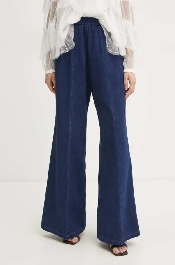 Forte Forte Hlače Forte Forte ženske, mornarsko modra barva, 13547.my pants