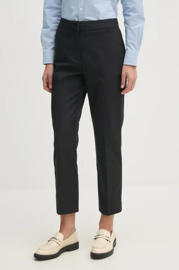 Gant Hlače Gant ženske, črna barva, 4150237