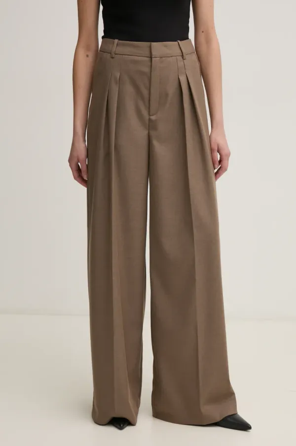 Gestuz Hlače Gestuz ženske, rjava barva, 10909729