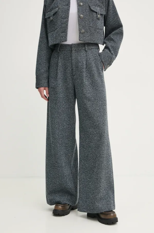 Gestuz Hlače Gestuz ženske, siva barva, 10909730