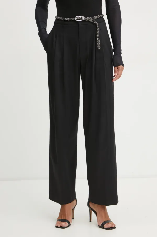 Guess Hlače Guess SANCHA ženske, črna barva, W5RB68 WGXM2