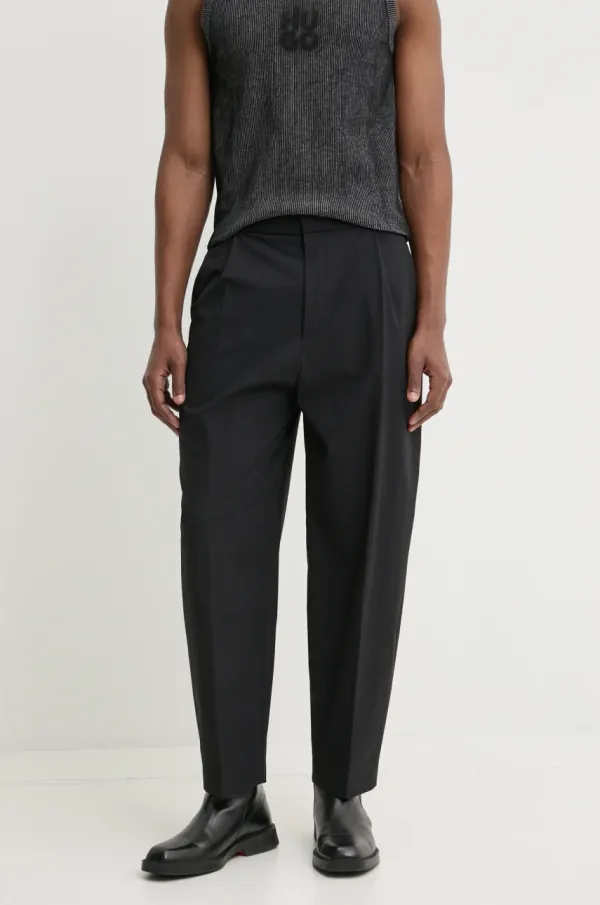 HUGO Hlače HUGO moške, črna barva, 50532940