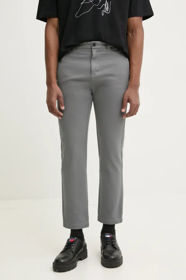 HUGO Hlače HUGO moške, siva barva, 50533851