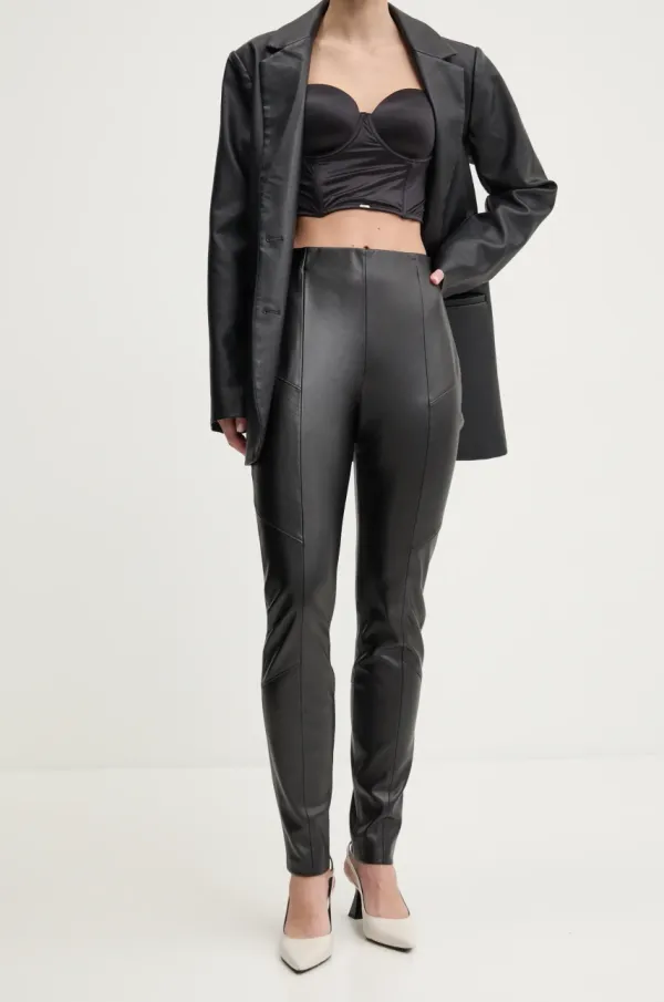 HUGO Hlače HUGO ženske, črna barva, 50529952