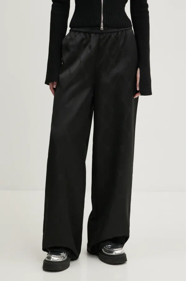 HUGO Hlače HUGO ženske, črna barva, 50538802