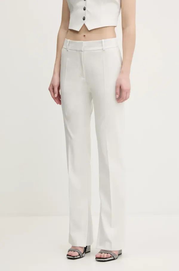 HUGO Hlače HUGO ženske, siva barva, 50537747