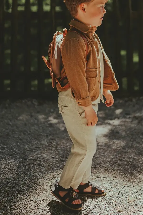 Donsje Hlače iz mešanice lanu za dojenčke Donsje Dado Trousers