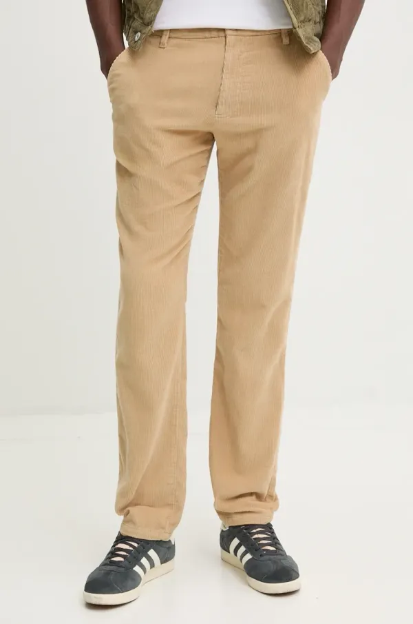 Tommy Jeans Hlače iz rebrastega žameta Tommy Jeans bež barva, DM0DM20450