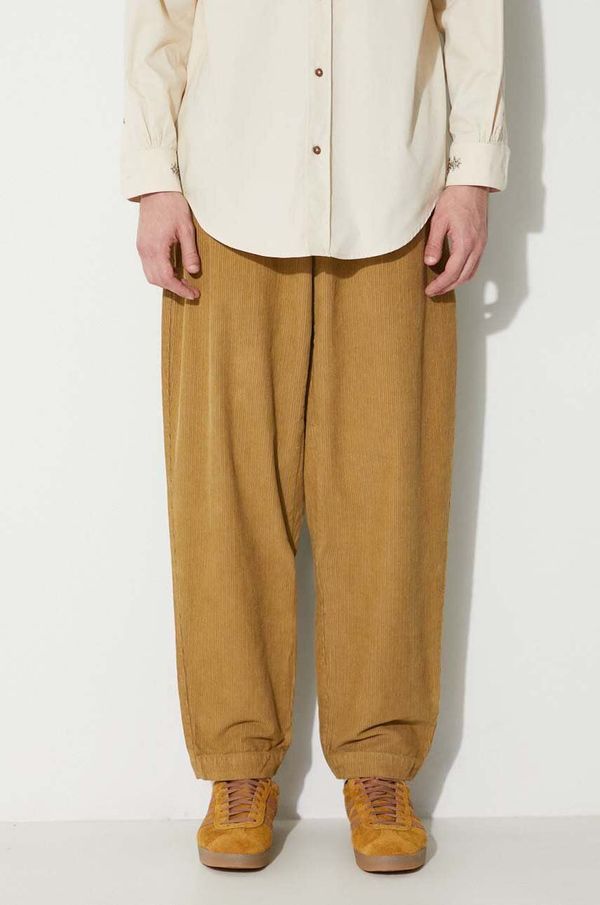 Universal Works Hlače iz rebrastega žameta Universal Works Braga Pant bež barva, 29185