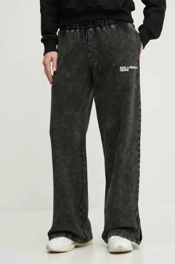 Karl Lagerfeld Jeans Hlače Karl Lagerfeld Jeans ženski, siva barva, A1W10057