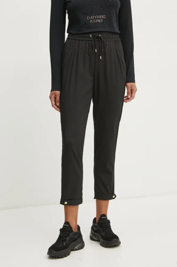 Liu Jo Hlače Liu Jo ženske, črna barva, TA5144 TS922