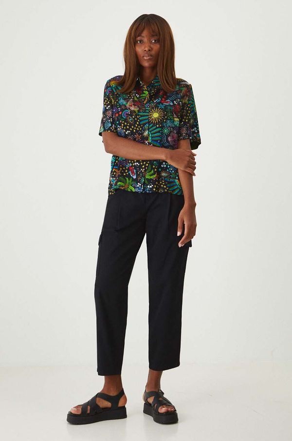 Medicine Hlače Medicine ženske, črna barva