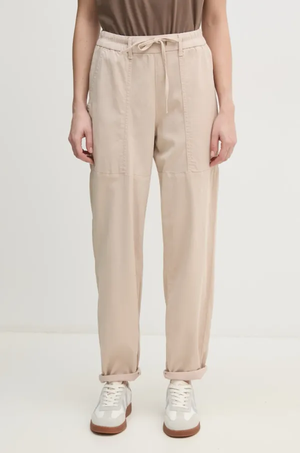 Mos Mosh Hlače Mos Mosh ženske, bež barva, 168840