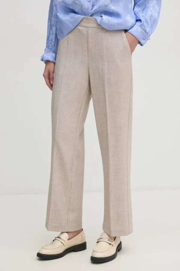 Mos Mosh Hlače Mos Mosh ženske, bež barva, 169210