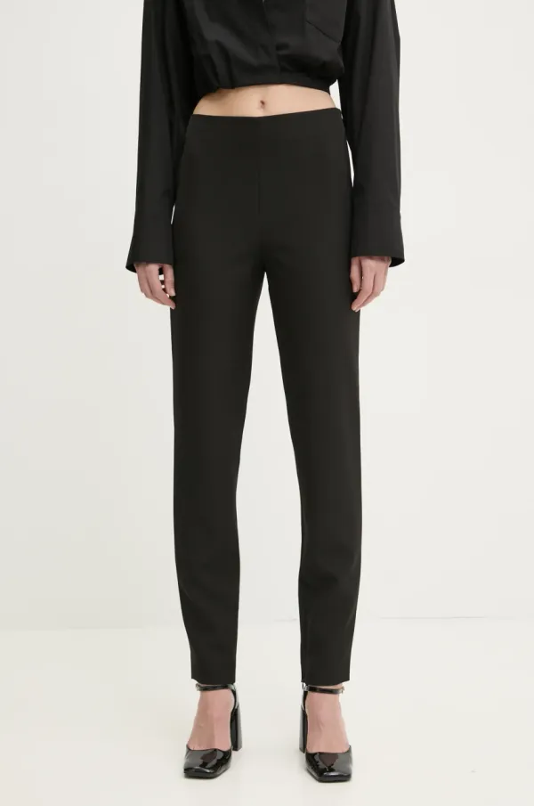 Moschino Jeans Hlače Moschino Jeans ženske, črna barva, 0302 3225