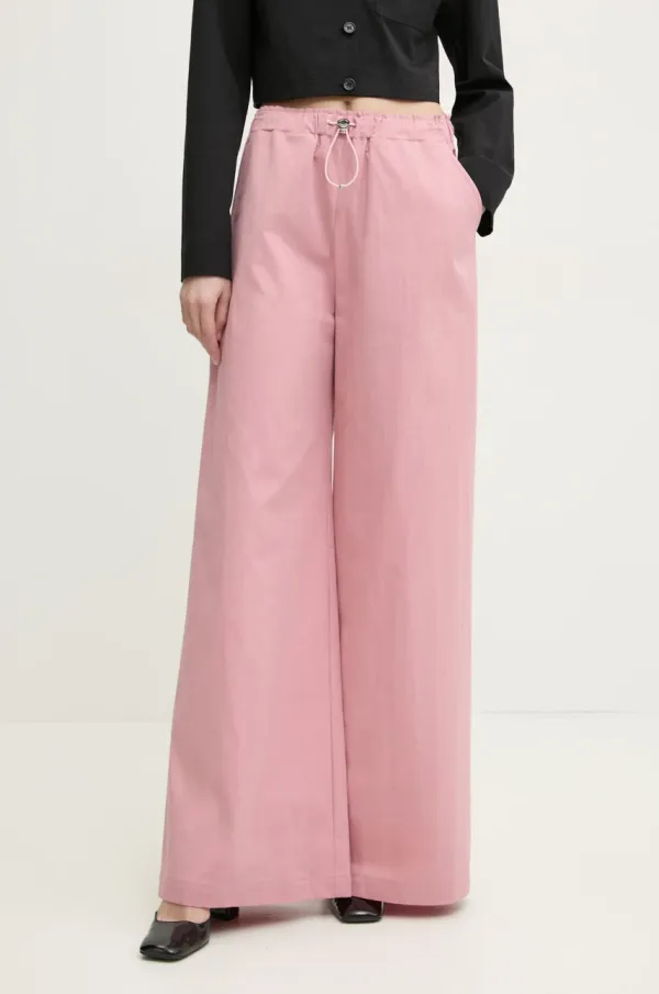 Moschino Jeans Hlače Moschino Jeans ženske, roza barva, 0335 3224