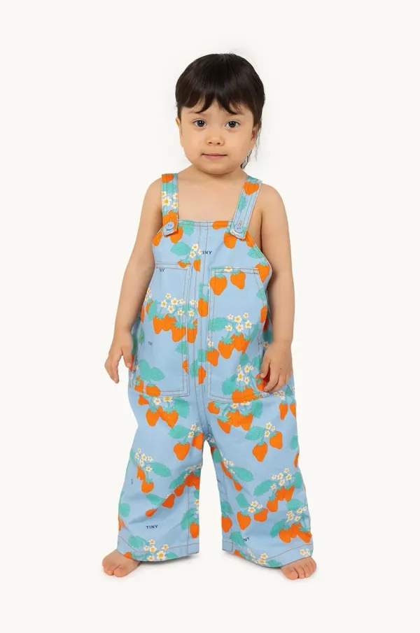 Tinycottons Hlače na naramnice za dojenčke Tinycottons BABY STRAWBERRIES DUNGAREE SS25-220