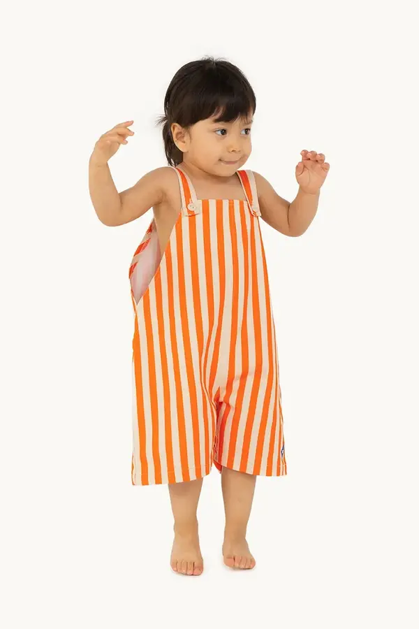 Tinycottons Hlače na naramnice za dojenčke Tinycottons STRIPED SHORT DUNGAREE