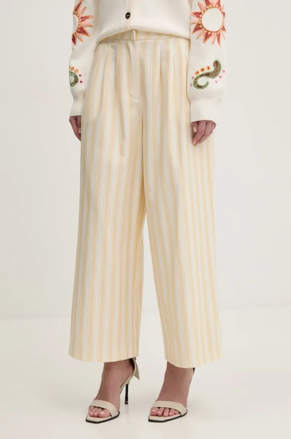 Never Fully Dressed Hlače Never Fully Dressed ženske, rumena barva, NFDTR409