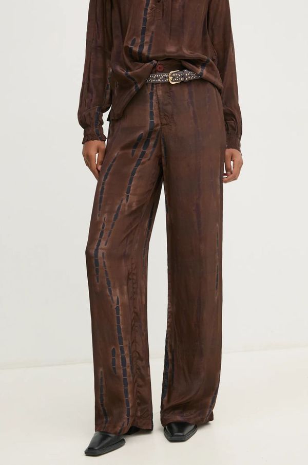 Pedro del Hierro Hlače Pedro del Hierro ženske, rjava barva, 7608775