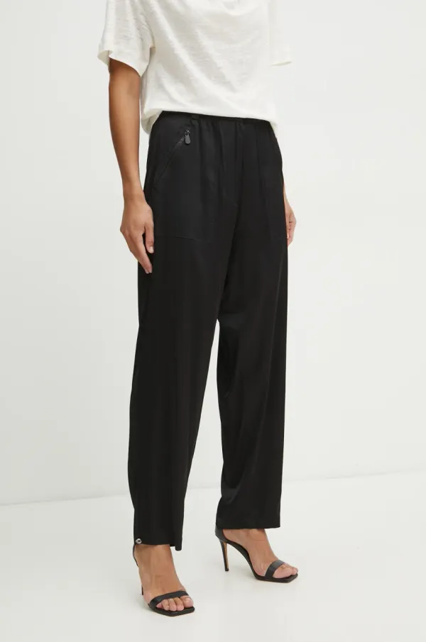 Pinko Hlače Pinko ženske, črna barva, 104876 A2EH