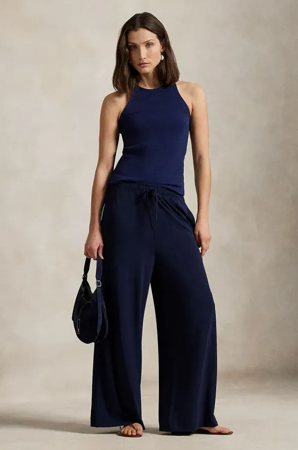 Polo Ralph Lauren Hlače Polo Ralph Lauren ženske, mornarsko modra barva, 211959120