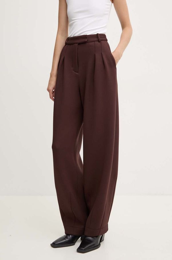 Remain Hlače Remain Soft Cocoon Pants ženske, rjava barva, 501927578